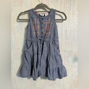 Miss Mona Mouse Charming Blue Embroidered Dress with Pockets And Ruffles 6